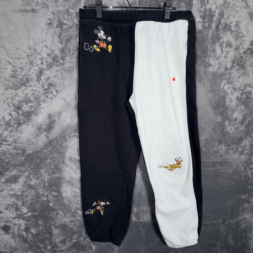 Champion Reverse Weave Disney‎ Mens Sweatpants Large Colorblock Mickey Mouse
